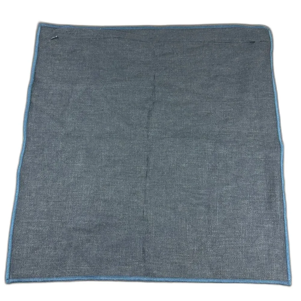 West Elm Classic Linen Navy Square Pillow Cover Viscose Blend 20x20 Machine Wash